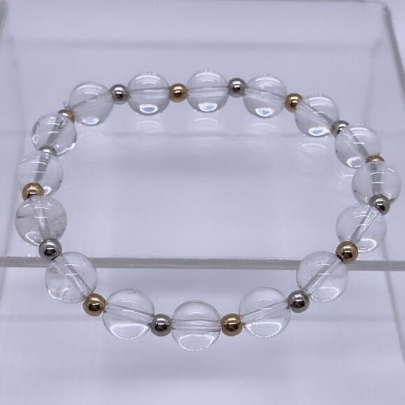 NWT Wool + Pepper Co. Clear Mixed Metals Bracelet - Picture 3 of 4